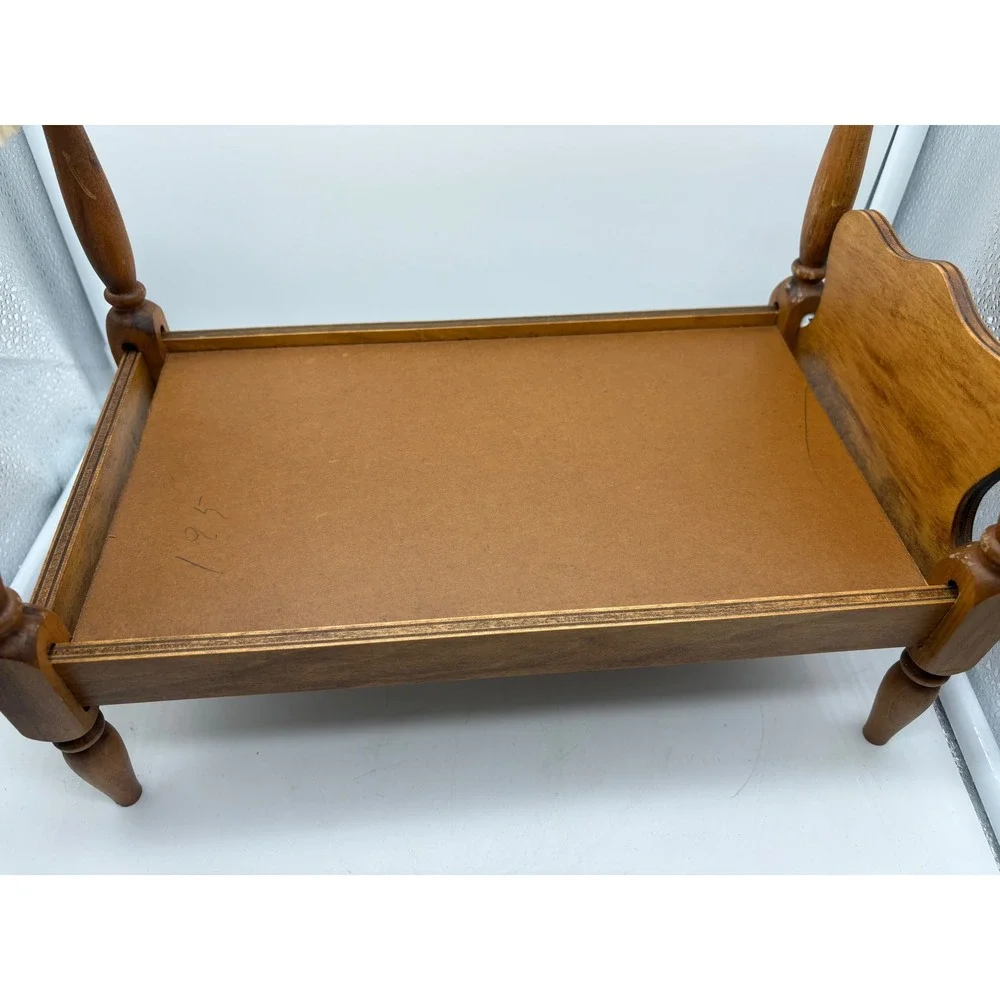 Vtg Hall's Lifetime Toys Wooden Dollhouse Bedroom Set Bed Dresser Table chair